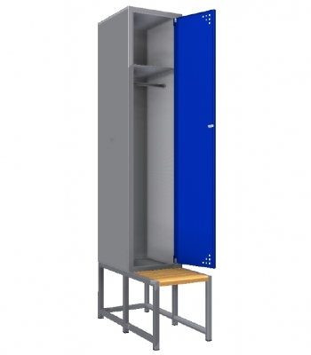 Kovová šatní skříň s lavičkou SML-50-1